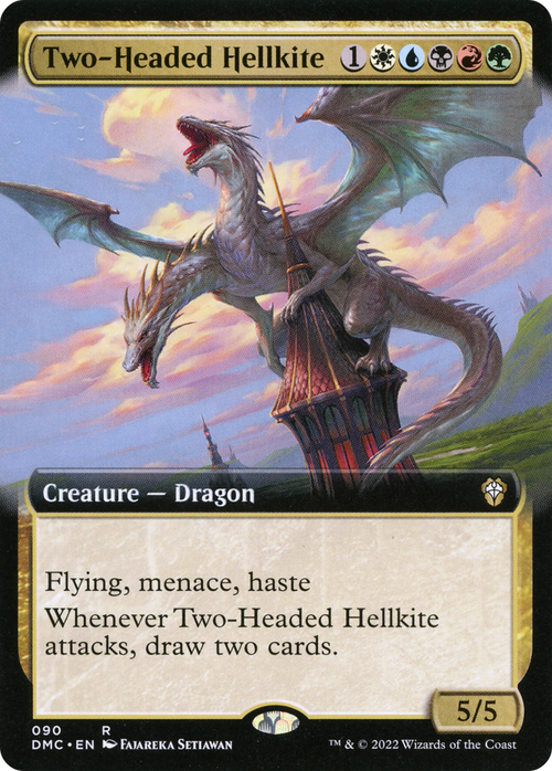 Two-Headed Hellkite (Extended Art) (DMC-090) - Dominaria United Commander: (Extended Art)