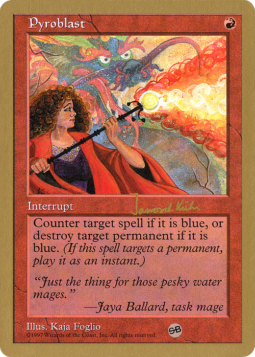 Pyroblast - 1997 Janosch Kuhn (5ED) (SB) (WCD-) - World Championship Decks 1997