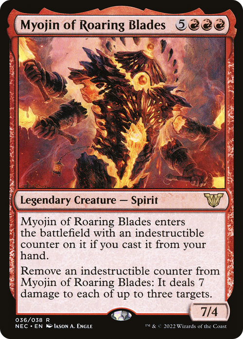 Myojin of Roaring Blades (NEC-036) - Neon Dynasty Commander