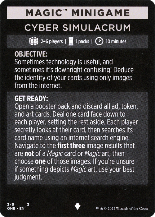 Cyber Simulacrum // Cyber Simulacrum (cont'd) (MONE-003) - Phyrexia: All Will Be One Minigames Foil