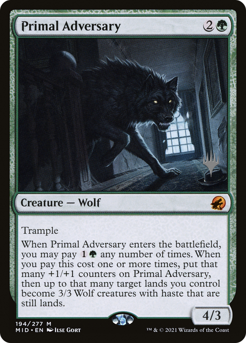 Primal Adversary (PPMID-194P) - Innistrad: Midnight Hunt Promos