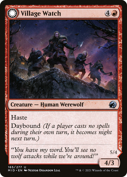 Village Watch (MID-165) - Innistrad: Midnight Hunt: (Double Faced Transform)