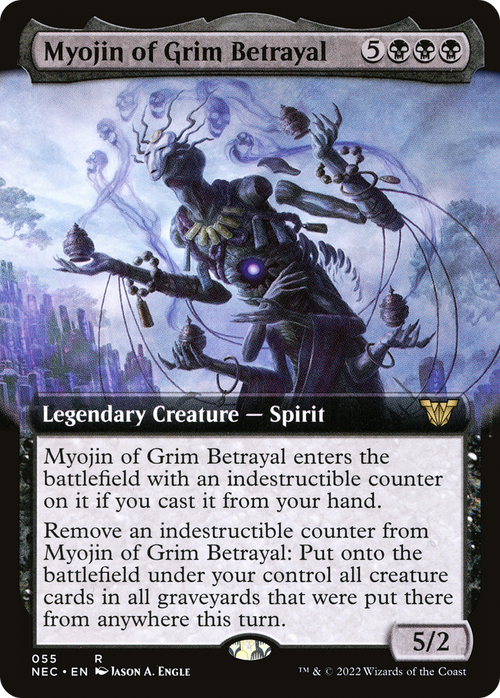 Myojin of Grim Betrayal (Extended Art) (NEC-055) - Neon Dynasty Commander: (Extended Art)