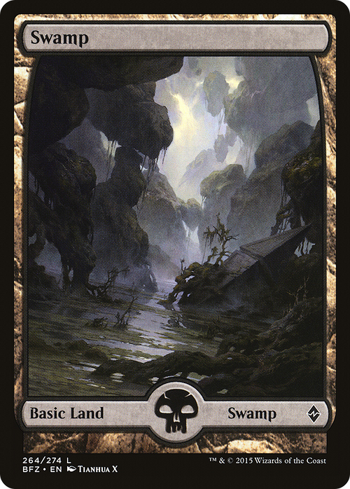 Swamp (264) - Full Art (BFZ-264) - Battle for Zendikar Foil