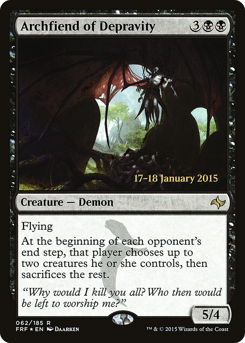 Archfiend of Depravity (PRE-62S) - Fate Reforged Promos Foil