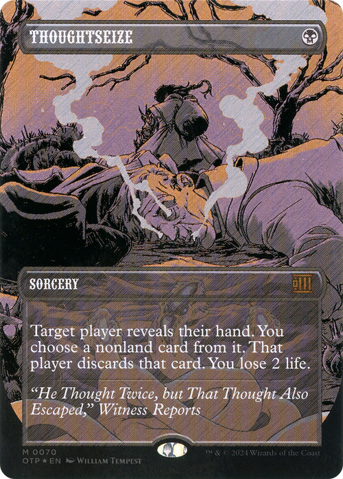 Thoughtseize (Textured Foil) (OTP-070) - Breaking News (Borderless) Foil