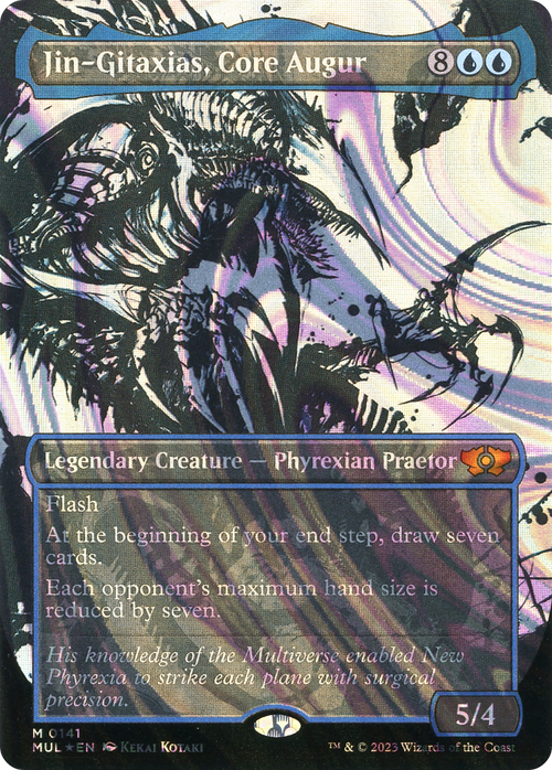 Jin-Gitaxias, Core Augur (Halo Foil) (MUL-141) - Multiverse Legends: (Showcase) (Borderless) Foil