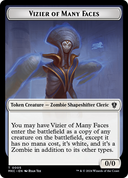 Vizier of Many Faces (TMKC-005) - Murders at Karlov Manor Commander Tokens Foil