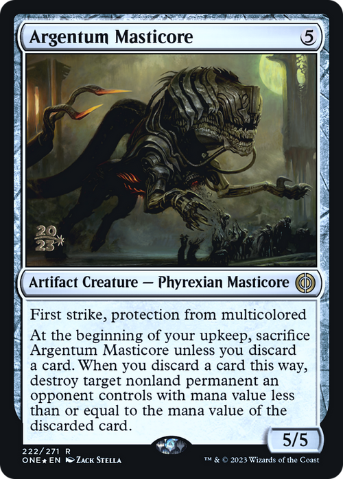 Argentum Masticore (PRE-222) - Phyrexia: All Will Be One Promos Foil