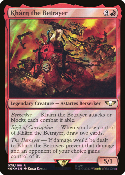 Kharn the Betrayer (Surge Foil) (40K-079) - Warhammer 40,000 Commander Foil