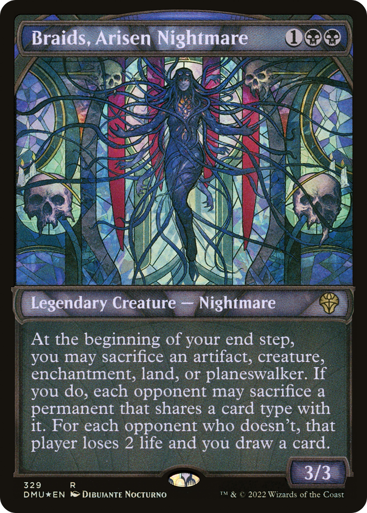 Braids, Arisen Nightmare (Textured Foil) (DMU-329) - Dominaria United: (Showcase) Foil