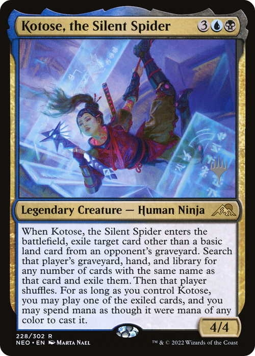 Kotose, the Silent Spider (PPNEO-228) - Kamigawa: Neon Dynasty Promos Foil