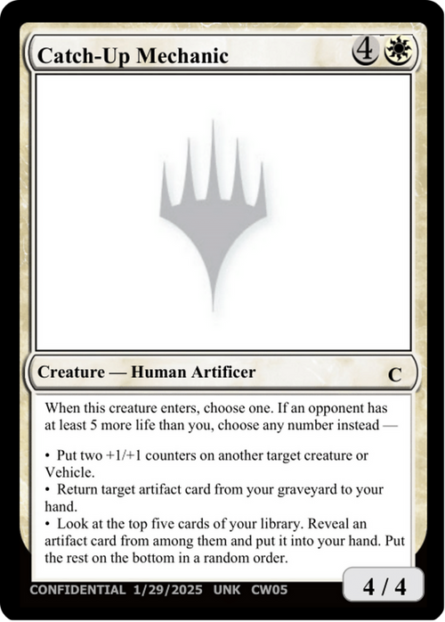 Catch-Up Mechanic (UNK-CW05) - Un-Known Event Playtest Cards