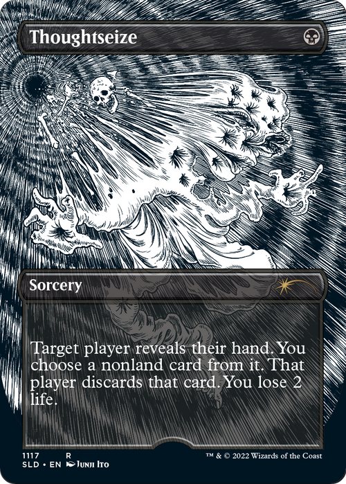 Thoughtseize (Borderless) (SLD-1117) - Secret Lair Drop (Borderless) Etched Foil