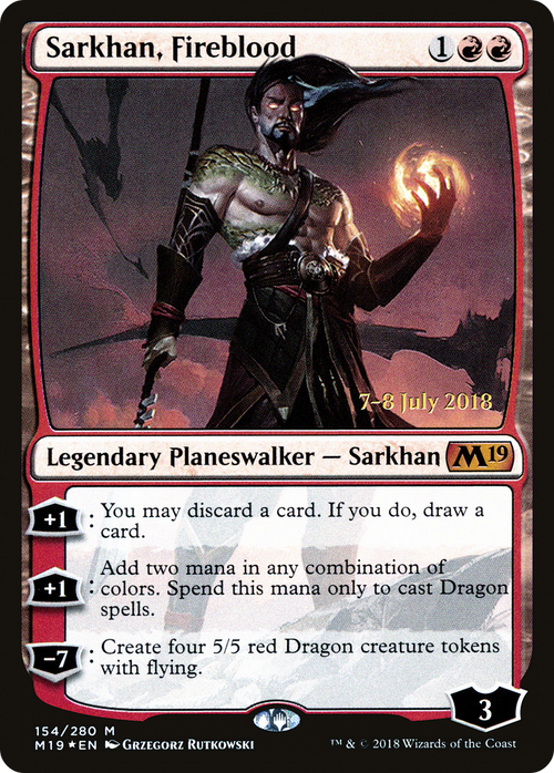Sarkhan, Fireblood (PRE-154S) - Core Set 2019 Promos Foil