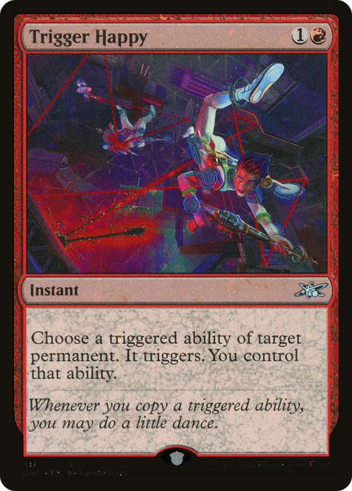 Trigger Happy (Galaxy Foil) (UNF-411) - Unfinity Foil