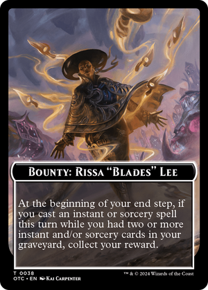 Bounty: Rissa "Blades" Lee // Wanted! (TOTC-038) - Outlaws of Thunder Junction Commander Tokens