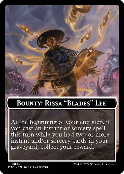 Bounty: Rissa "Blades" Lee // Wanted! (TOTC-038) - Outlaws of Thunder Junction Commander Tokens