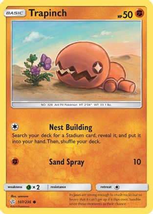 Trapinch 107/236  - Reverse Holofoil SM  Cosmic Eclipse - Common