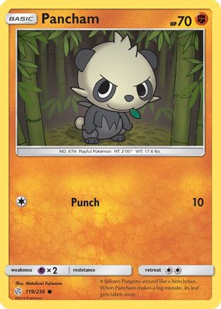 Pancham 119  - Reverse Holofoil SM  Cosmic Eclipse - Common
