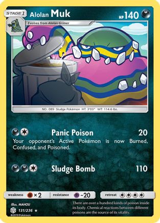 Alolan Muk 131  - Reverse Holofoil SM  Cosmic Eclipse - Rare