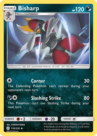 Bisharp  - Reverse Holofoil SM  Cosmic Eclipse - Uncommon