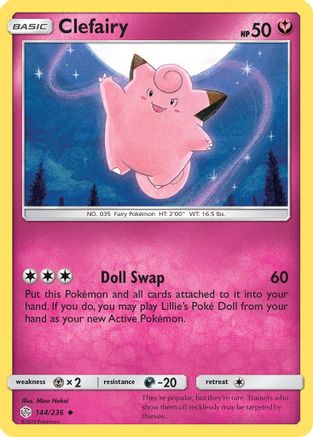 Clefairy 144  - Reverse Holofoil SM  Cosmic Eclipse - Uncommon