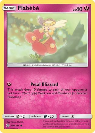 Flabebe 150/236  - Reverse Holofoil SM  Cosmic Eclipse - Common