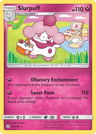 Slurpuff 154  - Reverse Holofoil SM  Cosmic Eclipse - Rare
