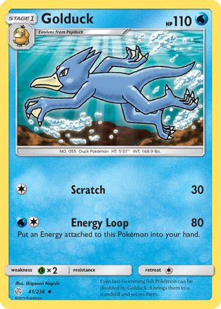 Golduck 041  - Reverse Holofoil SM  Cosmic Eclipse - Uncommon