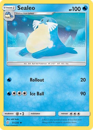 Sealeo  - Reverse Holofoil SM  Cosmic Eclipse - Uncommon