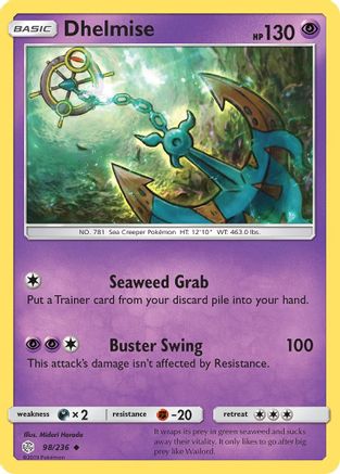 Dhelmise/236  - Reverse Holofoil SM  Cosmic Eclipse - Uncommon