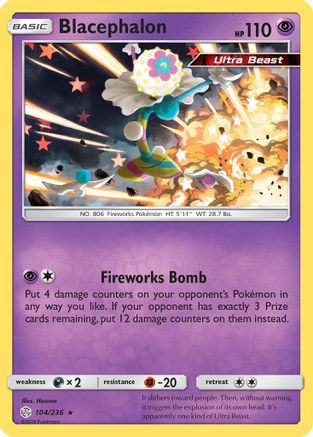 Blacephalon 104  - Reverse Holofoil SM  Cosmic Eclipse - Holo Rare
