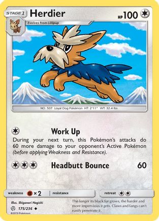 Herdier  - Reverse Holofoil SM  Cosmic Eclipse - Uncommon