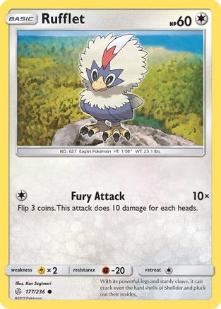 Rufflet 177/236  - Reverse Holofoil SM  Cosmic Eclipse - Common