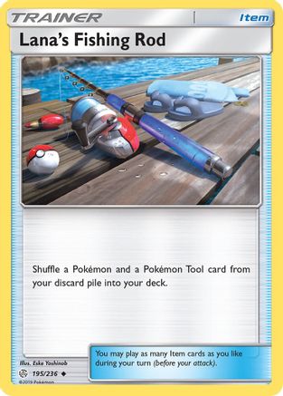 Lana's Fishing Rod 195  - Reverse Holofoil SM  Cosmic Eclipse - Uncommon