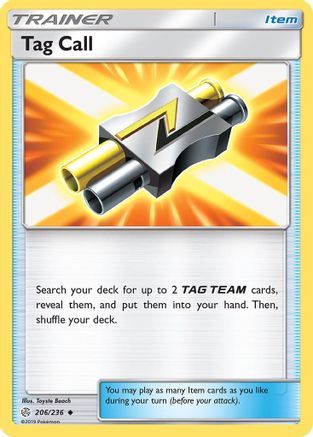Tag Call 206  - Reverse Holofoil SM  Cosmic Eclipse - Uncommon