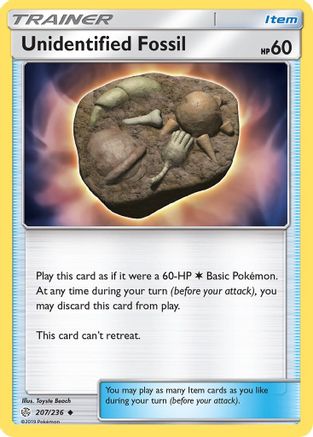Unidentified Fossil/236  - Reverse Holofoil SM  Cosmic Eclipse - Uncommon