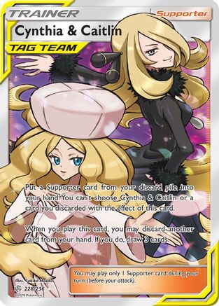 Cynthia & Caitlin (Full Art)  - Holofoil SM  Cosmic Eclipse - Ultra Rare