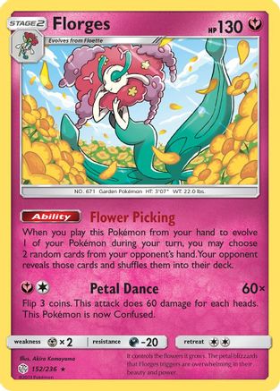 Florges 152  - Holofoil SM  Cosmic Eclipse - Holo Rare