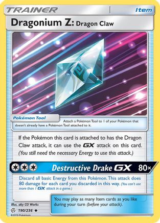 Dragonium Z: Dragon Claw 190  SM  Cosmic Eclipse - Uncommon
