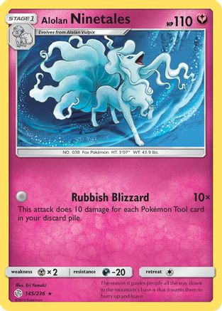 Alolan Ninetales 145  - Holofoil SM  Cosmic Eclipse - Holo Rare