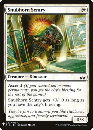 Snubhorn Sentry (LIST-023) - The List Reprints