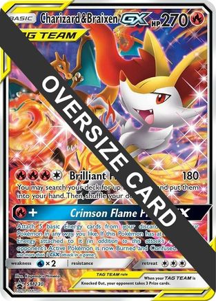 Charizard & Braixen GX - SM230 (SM Black Star Promo)  - Holofoil Jumbo Cards - Promo