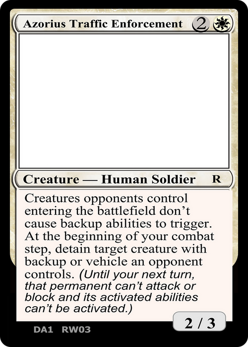 Azorius Traffic Enforcement (UNK-) - Unknown Event
