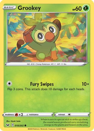 Grookey (010) (010) 010  SWSH01 Sword & Shield Base Set - Common