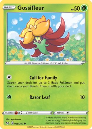 Gossifleur 020  - Reverse Holofoil SWSH01 Sword & Shield Base Set - Common