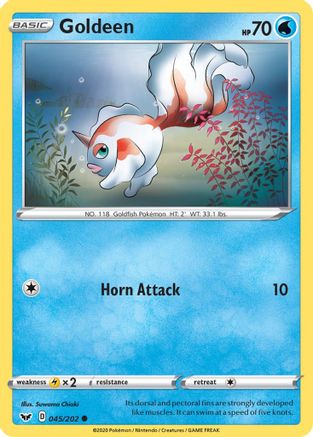 Goldeen (045) (045) 045  - Reverse Holofoil SWSH01 Sword & Shield Base Set - Common