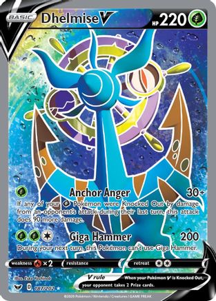 Dhelmise V (Full Art) 187  - Holofoil SWSH01 Sword & Shield Base Set - Ultra Rare