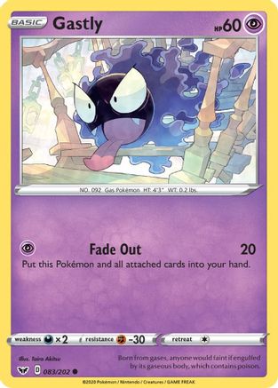 Gastly 083  SWSH01 Sword & Shield Base Set - Common